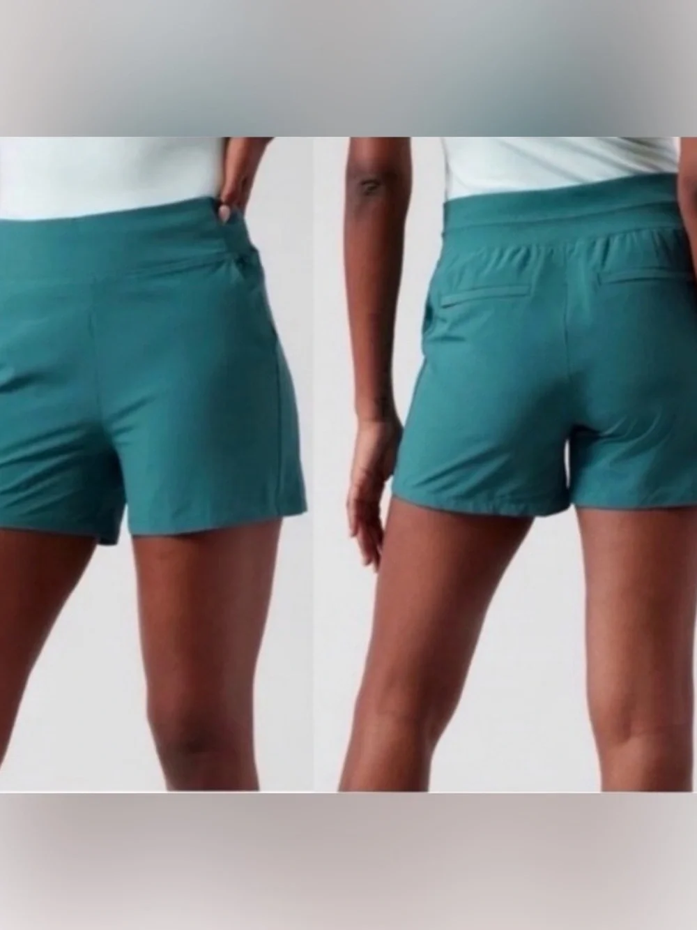 Athleta Brooklyn Mid-rise 4” inseam. Shorts, multiple sizes, Teal Sz 18 - Picture 1 of 11